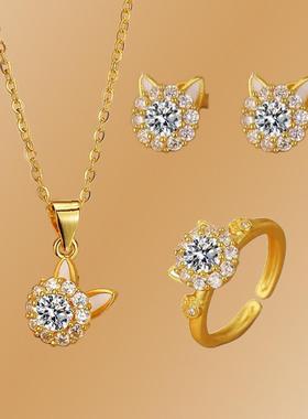 可旋转的儿童招财猫戒指新年礼物