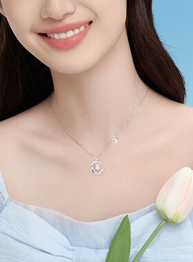 儿童项链女童月下蝴蝶星月项链女