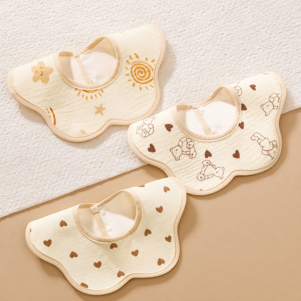 婴儿防水口水巾360度旋转宝宝纯棉纱布围嘴新生儿口水兜四季款,淘宝优惠券,粉丝福利购,淘宝优惠卷