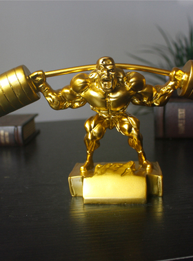 举重树脂人物健身房摆件运动雕塑