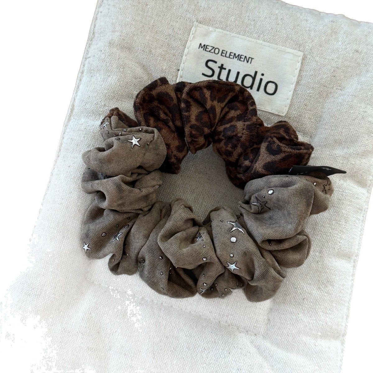 AB面Y2k星星细闪棕色豹纹发圈女复古高级感弹力发绳发饰头饰,淘宝优惠券,粉丝福利购,淘宝优惠卷