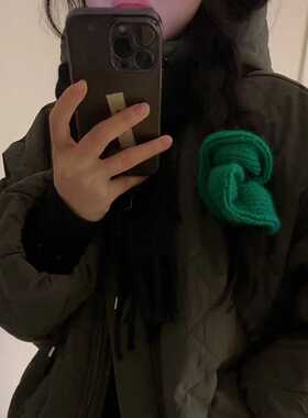给秋冬点颜色~软糯兔毛针织毛线大肠发圈气质马尾发绳女