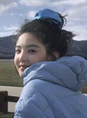 章若楠同款孔雀蓝发圈法式丸子头大肠圈高级感百搭发圈不伤发女