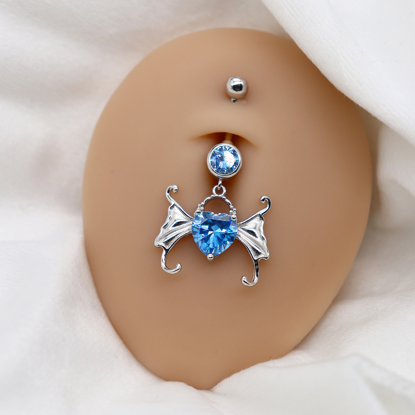 S925纯银蝙蝠肚脐钉女暗黑风个性酷辣欧美脐钉人体穿刺饰品防过敏,淘宝优惠券,粉丝福利购,淘宝优惠卷