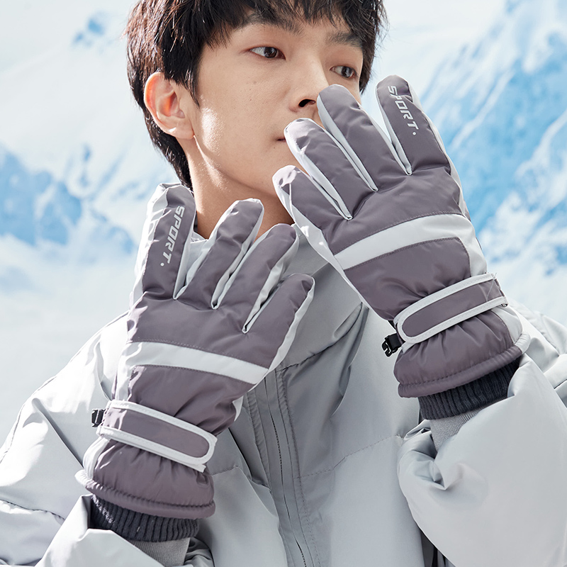 滑雪手套男士冬天骑行防寒御寒加绒厚保暖电动车触屏棉手套女冬季,淘宝优惠券,粉丝福利购,淘宝优惠卷