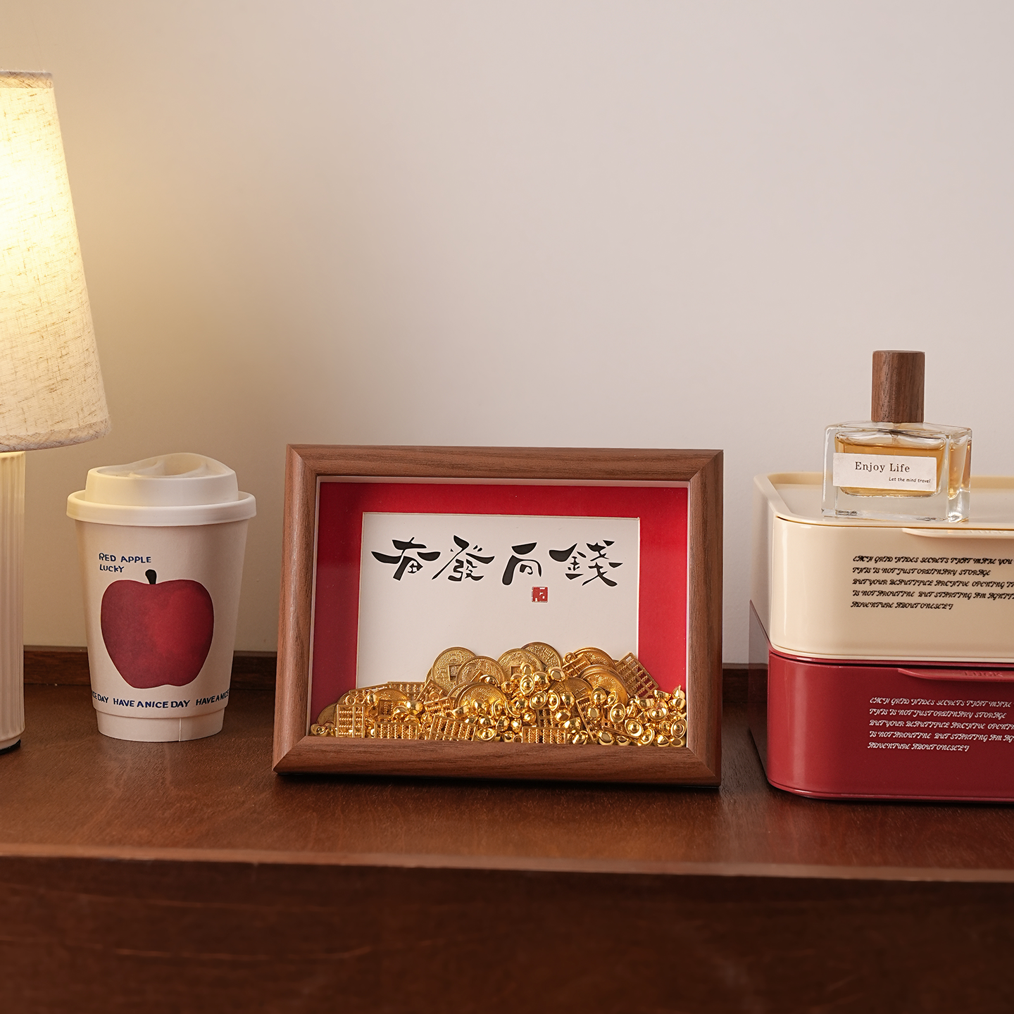 新中式喜庆八方来财相框招财摆件乔迁礼物客厅电视柜玄关装饰品,淘宝优惠券,粉丝福利购,淘宝优惠卷