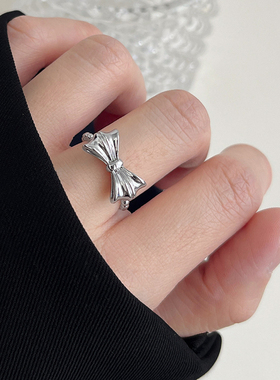 法式甜美戒指蝴蝶造型叠戴食指戒