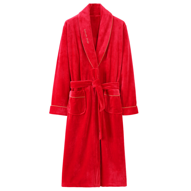 猫人海岛绒情侣睡衣秋冬款红色本命年睡袍女珊瑚绒薄款男浴袍,淘宝优惠券,粉丝福利购,淘宝优惠卷