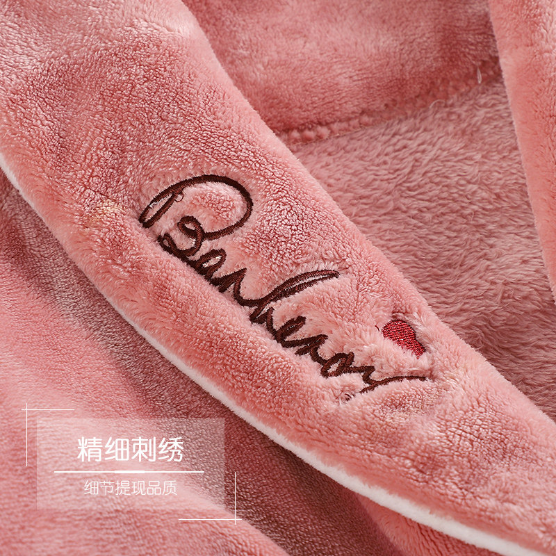 猫人情侣睡衣男士睡袍秋冬珊瑚绒加厚加绒保暖浴袍女冬季长款,淘宝优惠券,粉丝福利购,淘宝优惠卷