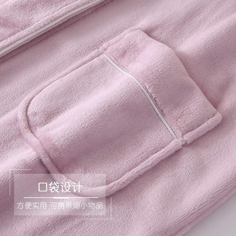 猫人珊瑚绒睡袍女士秋冬睡衣长款法兰绒浴袍加绒加厚冬季冬天,淘宝优惠券,粉丝福利购,淘宝优惠卷