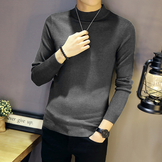 New autumn and winter velvet thickened mid-collar coat sweater
