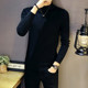 New autumn and winter velvet thickened mid-collar coat sweater