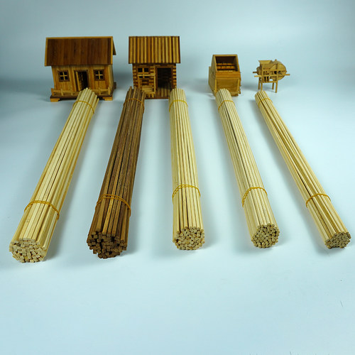 艺术建筑模型材料Diy手工圆竹签碳化方竹签小房竹棍木棍60cm竹条 - 图1