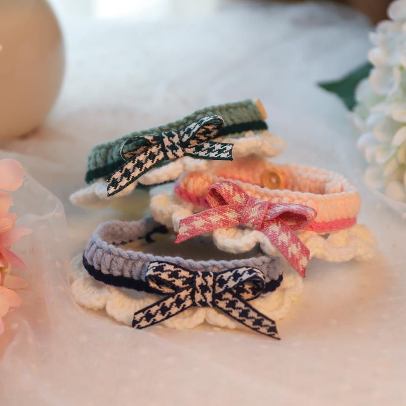 手工可爱毛线钩织编织宠物猫狗兔围脖冬季保暖花朵项圈,淘宝优惠券,粉丝福利购,淘宝优惠卷