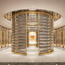 Wine cellar stainless steel normal wine cabinet Customized 304 stainless steel wine cabinet thermostatic red wine cabinet red wine shelf ancient copper wire drawing