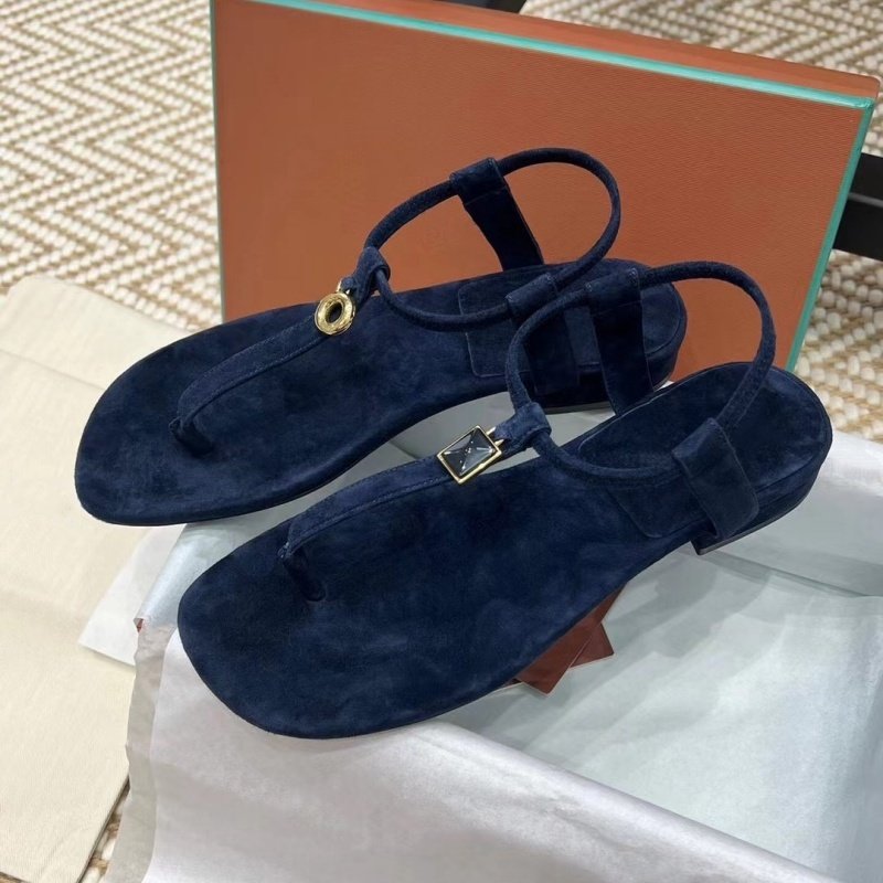 2025夏新款lp休闲夹趾凉鞋女金属吊坠凉鞋真皮低跟外穿沙滩凉拖鞋,淘宝优惠券,粉丝福利购,淘宝优惠卷