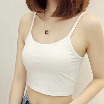 Summer Short Vest Women's White Cotton Suspender Bottoming Slim Fit Versatile Tube Top Women Top