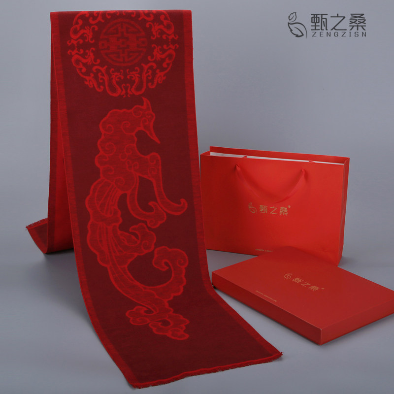 高档中老年妈妈秋冬老人桑蚕丝围脖 甄之桑围巾/丝巾/披肩