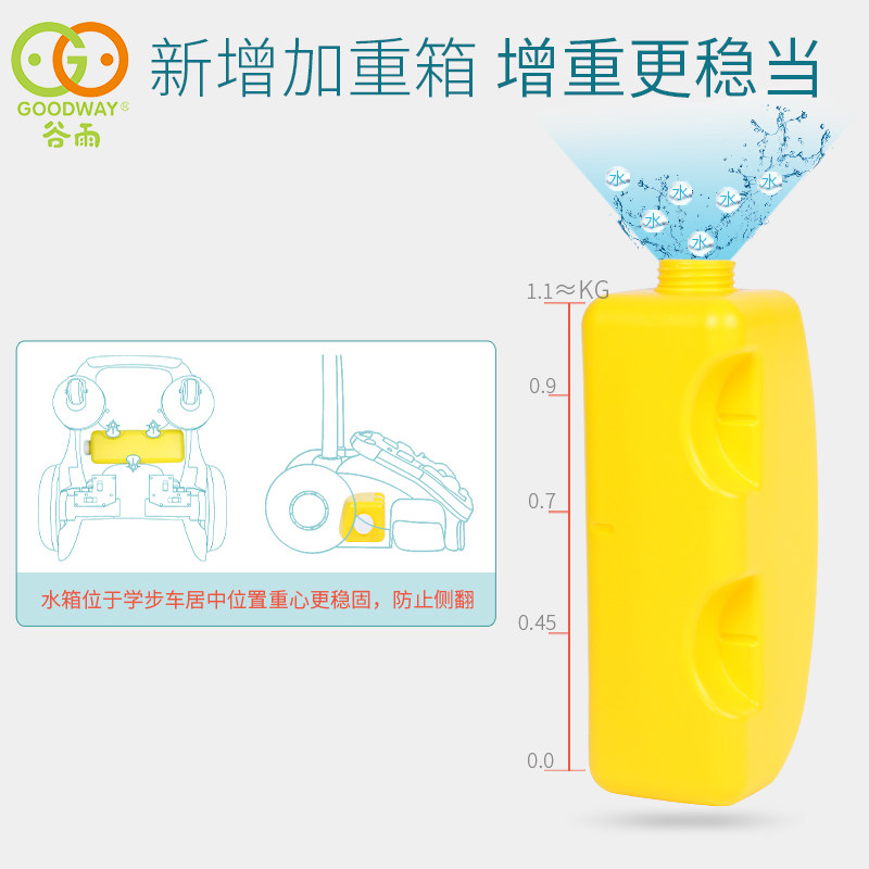 谷雨宝宝学步推车防侧翻学走路玩具 goodway谷雨玩具手推学步玩具