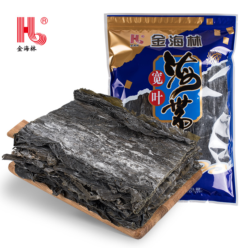 金海林 昆布海带板干货500g 宽叶厚中段新货鲜霞浦特产裙带菜头丝 - 图0