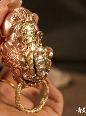 高端鱼跃龙门化龙纯铜神兽摆件