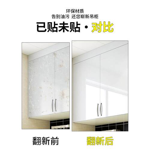 厨房防油贴纸防水防潮橱柜吊柜自粘柜子柜门底部防蒸汽耐高温贴纸 - 图2