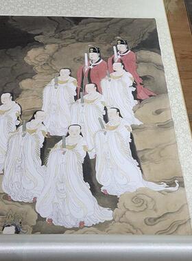 摹宋代北斗七星图立轴佛画星宿神仙工笔画人d物微喷画稿装裱挂轴