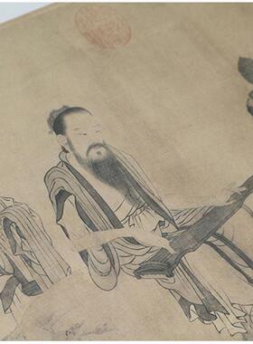 元王振鹏伯牙鼓琴图仿古画工笔人物画高清复制临摹O手稿装饰画