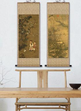 宋代名家字画赵佶挂画芙蓉N锦鸡图花鸟画松严仙馆梅竹江山放牧国
