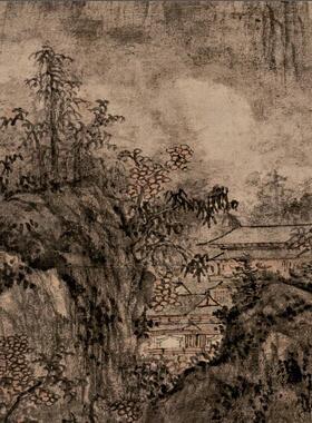 明王绂代表作山亭文会图古代名家山水国画立k轴真迹复制品