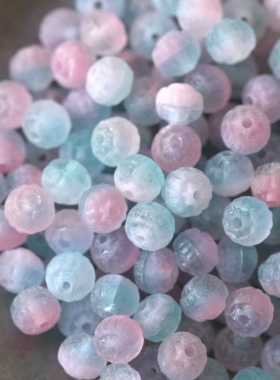 进口捷克珠6*7mm磨砂粉绿色大教堂珠手工串珠diy材料配件散珠饰品