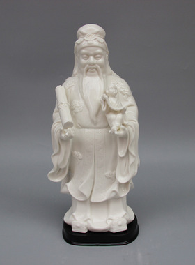 陶瓷福星禄星寿星摆件装饰礼品佛像福禄寿三星白瓷乔迁白瓷摆件