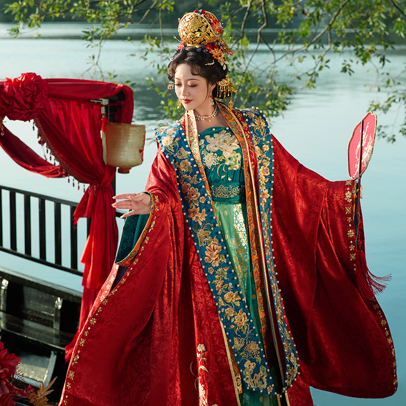 听月小筑【良辰锦时全套】原创女宋制汉服婚服重工刺绣凤冠霞帔 - 图0