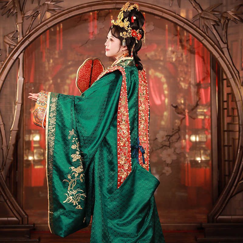 听月小筑【良辰锦时全套】原创女宋制汉服婚服重工刺绣凤冠霞帔 - 图1