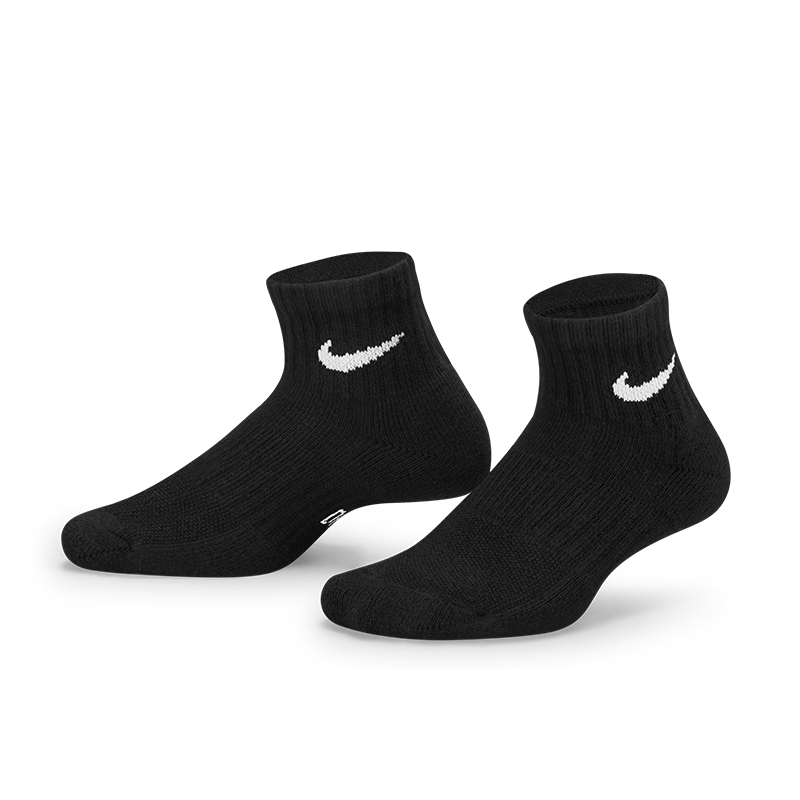 Nike大童运动袜休闲透气中筒毛巾袜篮球训练袜子三双装SX6844-100 - 图3
