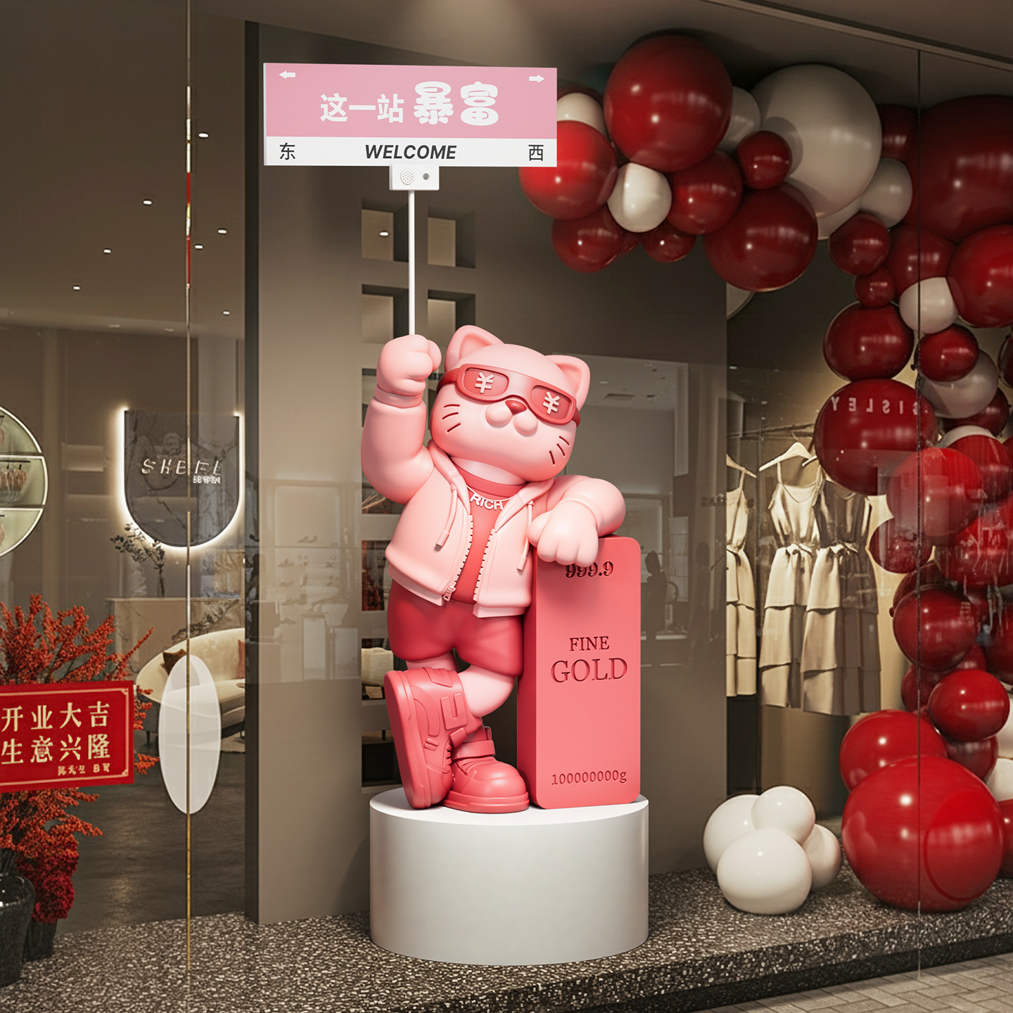 创意2026新款网红大型招财猫摆件开业礼物店铺前台门口高档装饰品,淘宝优惠券,粉丝福利购,淘宝优惠卷