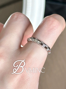 bvminc 新款棋盘窄版戒指