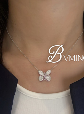 biminc 满钻蝴蝶项链  小众项链