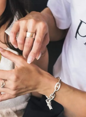 bvminc 日杂同款粗版猪鼻子银色手链