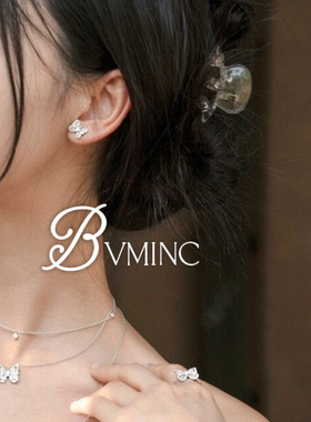 bvminc 易梦玲 白鹿同款蕾丝蝴蝶耳钉  项链 S925银
