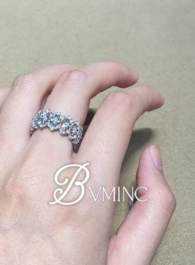 bvminc 歌剧院蕾丝花边镂空排钻戒指