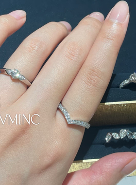 bvminc 简约线条气质白鹭V字戒指