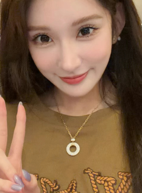 bvminc 花三三同款 双面圆圈满钻项链
