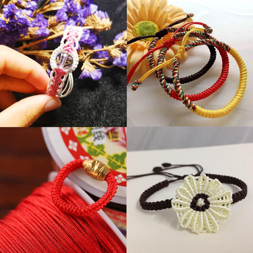 72号玉线编绳线 红绳子 手工diy材料珠宝线串珠线 彩色手链吊坠绳 - 图2