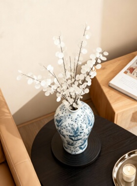 中式复古青花瓷花瓶客厅摆件