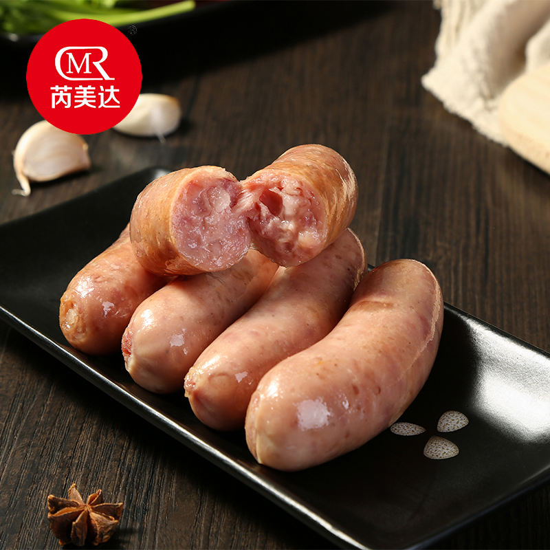 芮美达旗舰店原味火山石烤肠500g纯肉肠地道肠台湾热狗香肠冷冻纯肉脆皮肠批发1