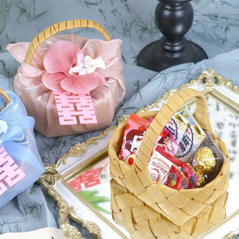 2025新款结婚喜糖盒成品含糖套餐精致竹篮伴手礼高端小众创意中式,淘宝优惠券,粉丝福利购,淘宝优惠卷