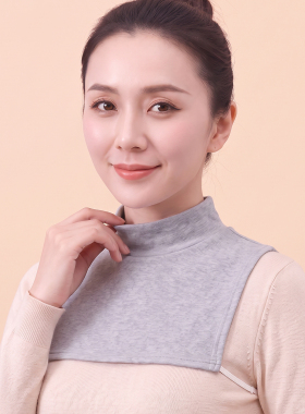 针织加厚纯棉高领护颈保暖假领