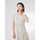 Elegant A-line polyester floral dress