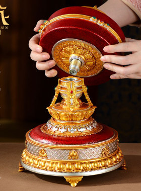 藏村树脂八吉祥转动筒藏式民族风